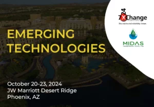 Event banner for 7x24 Exchange International with MIDAS Immersion Cooling, highlighting Emerging Technologies conference in Phoenix, AZ from October 20-23, 2024