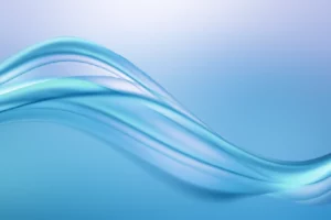 Abstract light blue flowing lines on a gradient background representing advanced technology and innovation